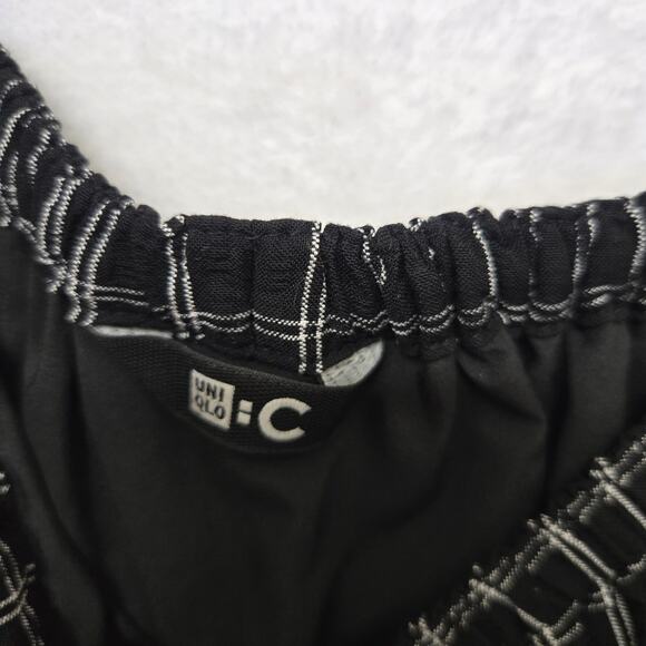 UNIQLO C Women Modern Minimalist Elevated Basic Check Gathered Hips Midi Skirt S - Picture 6 of 11